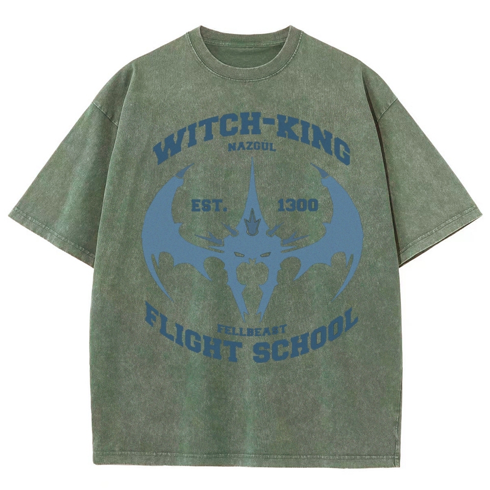 "Witch-King Flight School" Fantasy Washed T-Shirt
