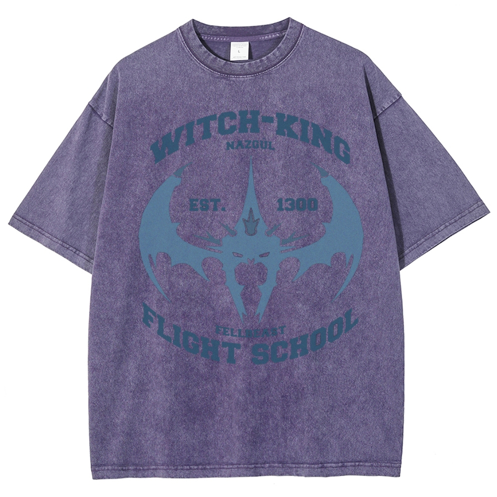"Witch-King Flight School" Fantasy Washed T-Shirt