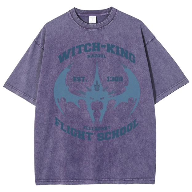"Witch-King Flight School" Fantasy Washed T-Shirt