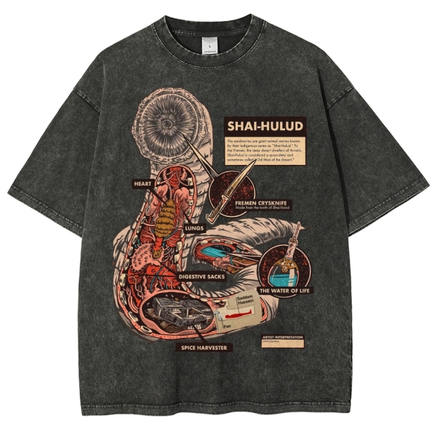 Sci-Fi Creature Parody Washed T-Shirt