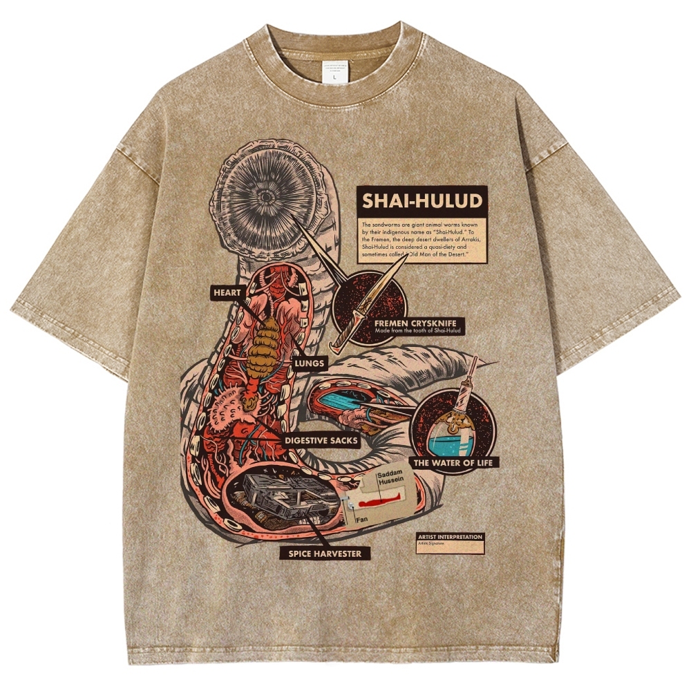 Sci-Fi Creature Parody Washed T-Shirt