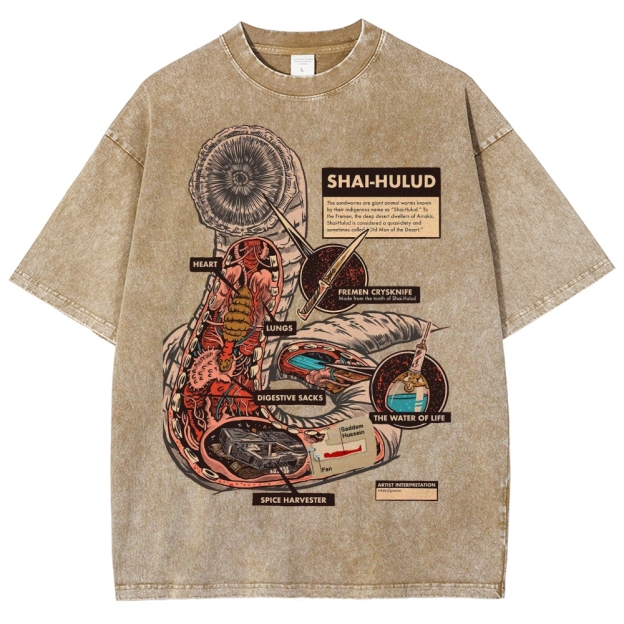 Sci-Fi Creature Parody Washed T-Shirt