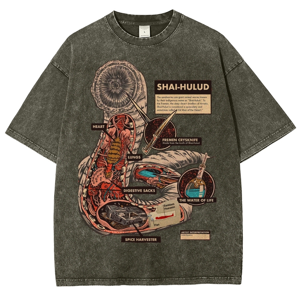 Sci-Fi Creature Parody Washed T-Shirt