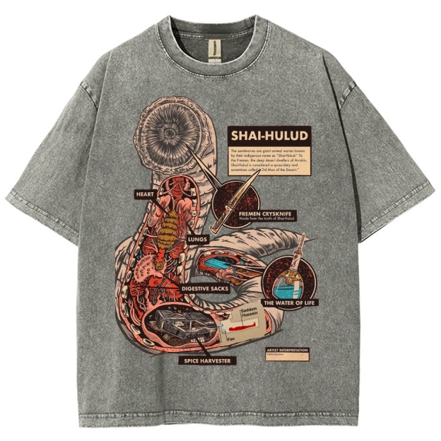 Sci-Fi Creature Parody Washed T-Shirt