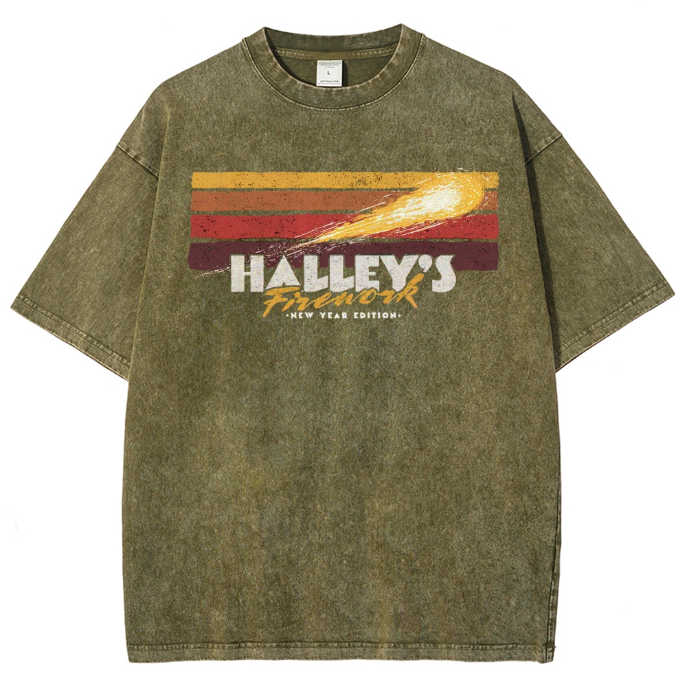 Retro Comet Graphic  Washed T-Shirt 