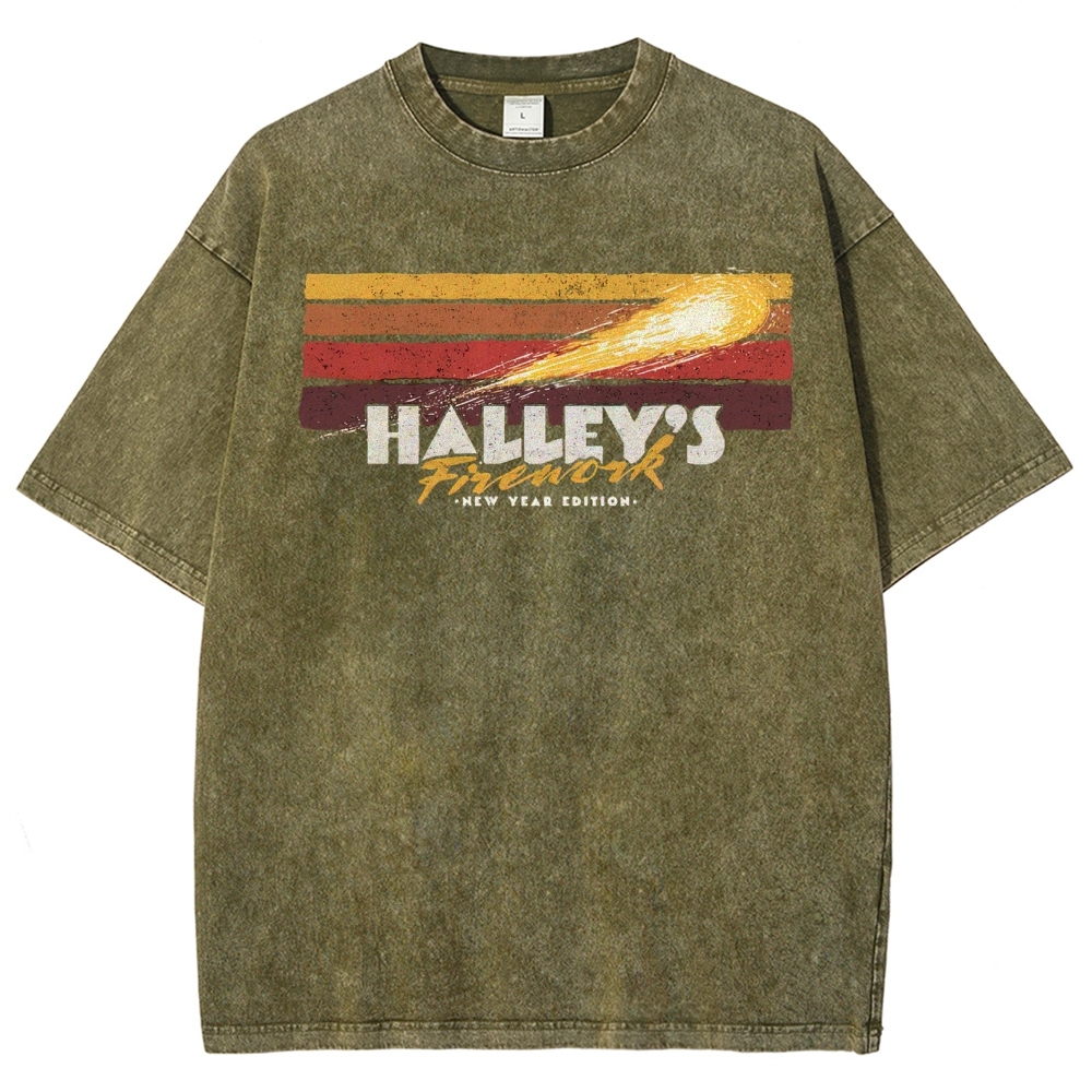 Retro Comet Graphic  Washed T-Shirt 