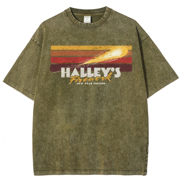 Retro Comet Graphic  Washed T-Shirt 