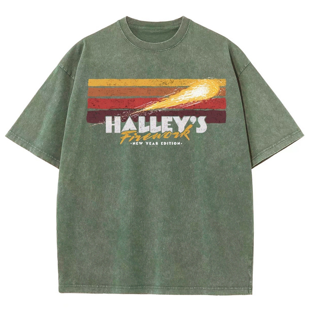 Retro Comet Graphic  Washed T-Shirt 