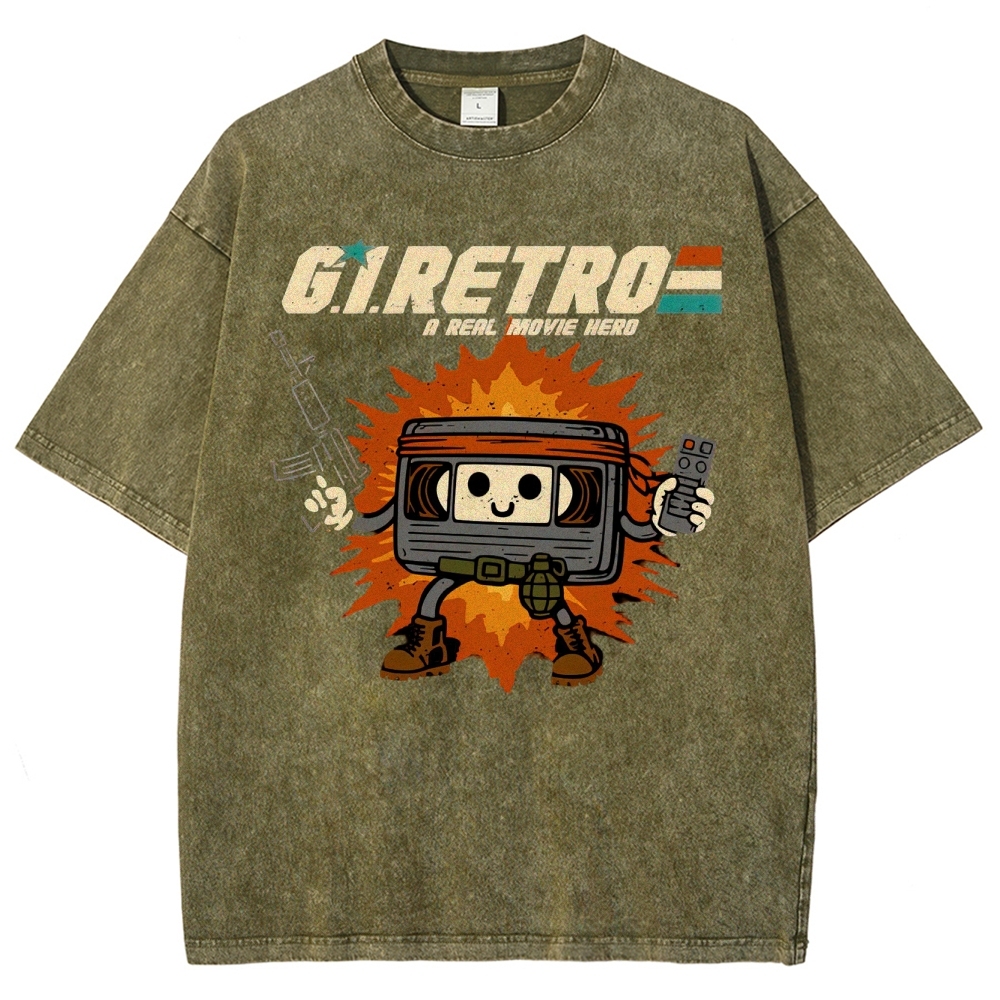 Retro VHS Hero Washed T-Shirt 