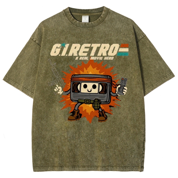 Retro VHS Hero Washed T-Shirt 