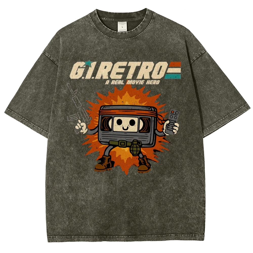 Retro VHS Hero Washed T-Shirt 