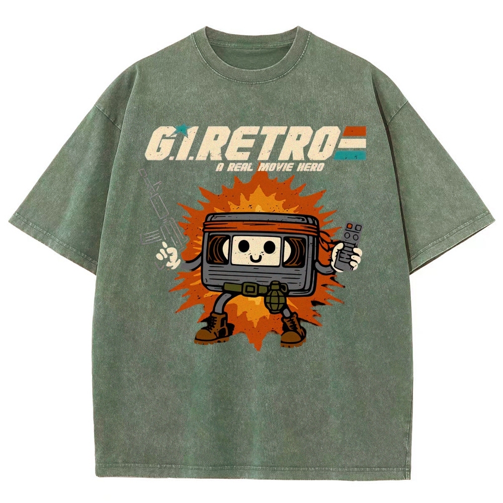 Retro VHS Hero Washed T-Shirt 