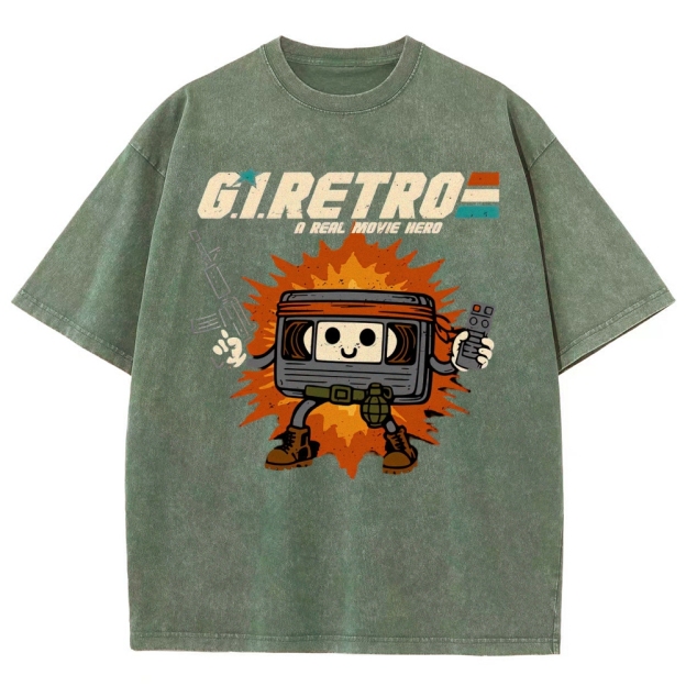 Retro VHS Hero Washed T-Shirt 