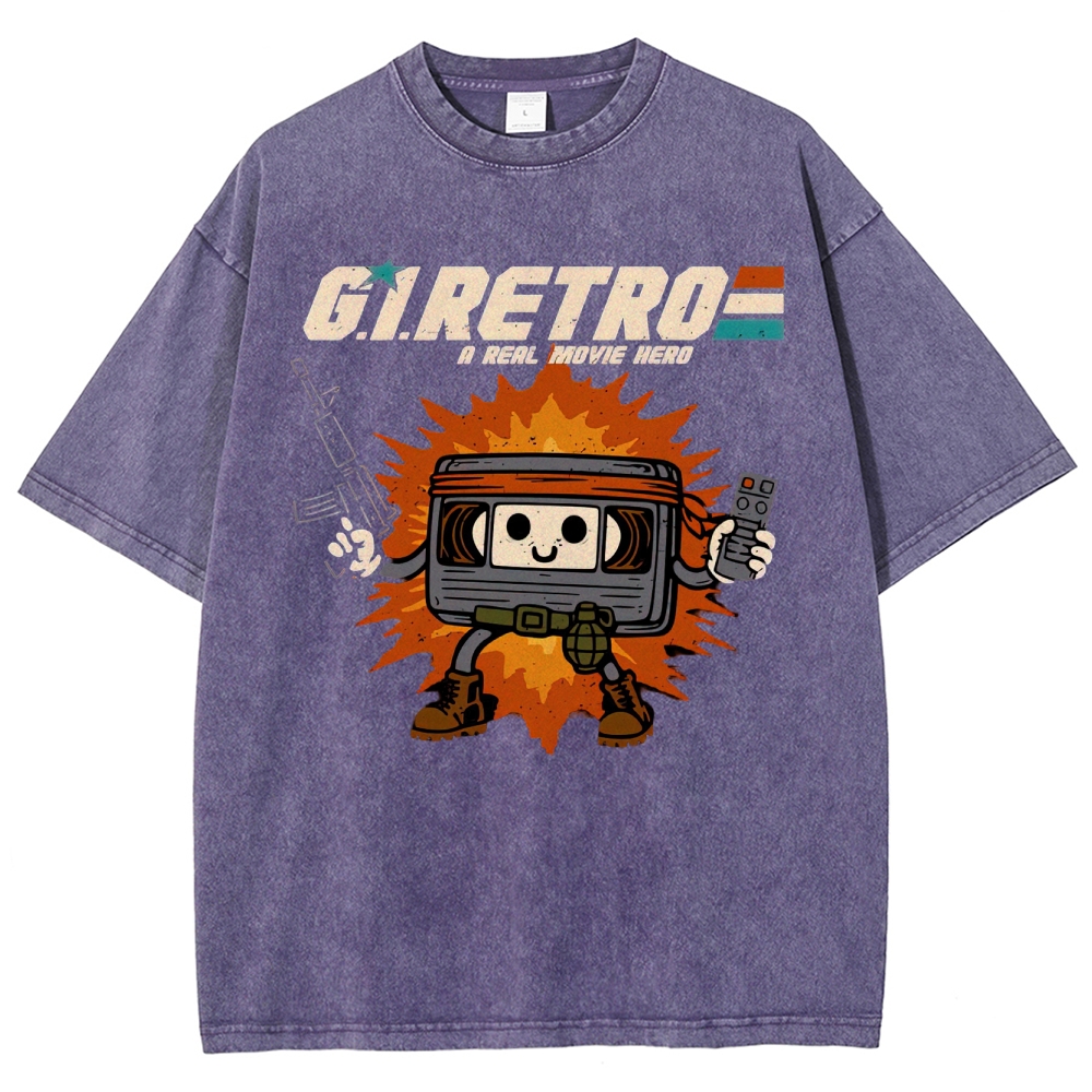 Retro VHS Hero Washed T-Shirt 