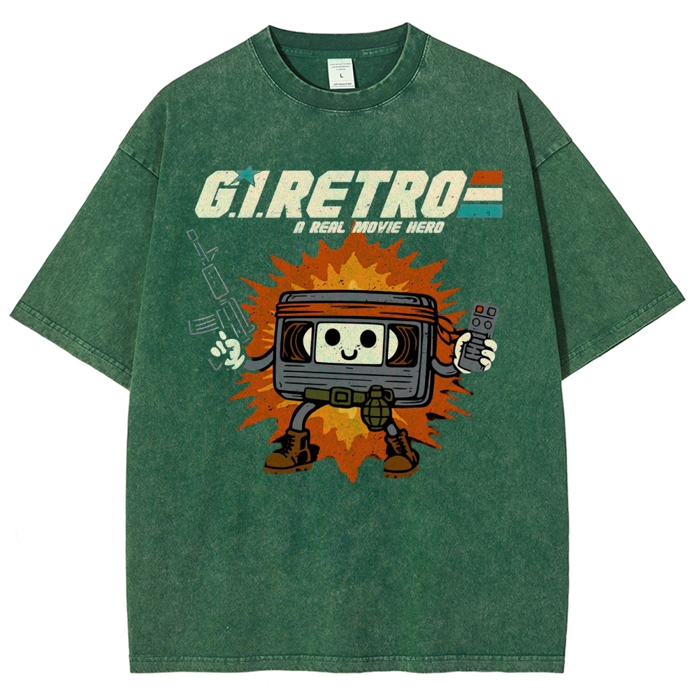 Retro VHS Hero Washed T-Shirt 