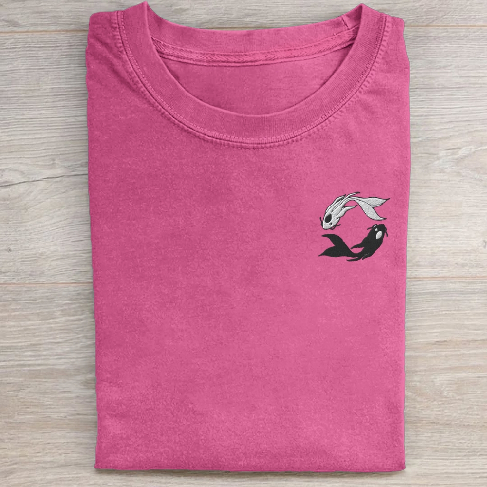 Embroidered Koi Washed Tee 