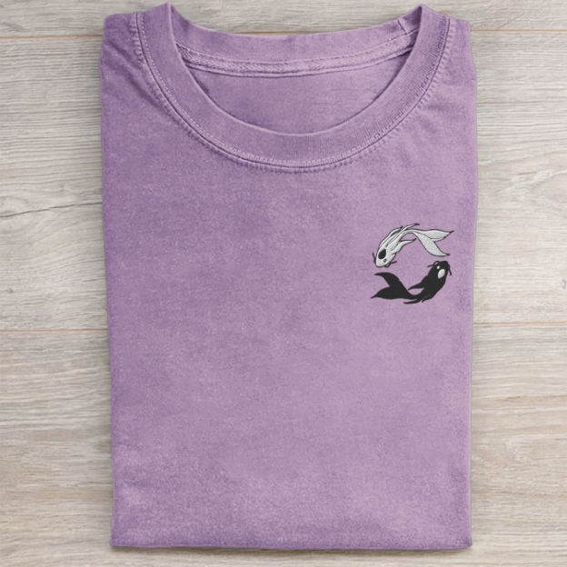 Embroidered Koi Washed Tee 