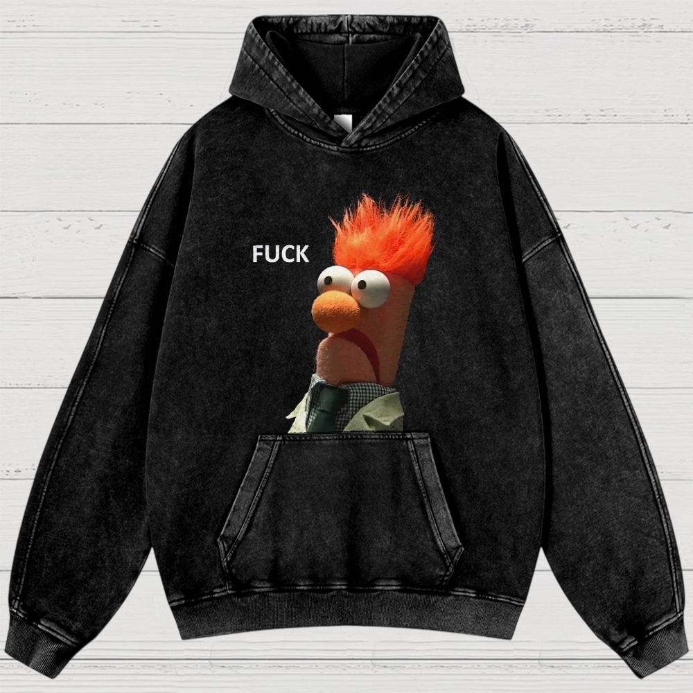 "FUCK" Beaker Meme Washed Hoodies