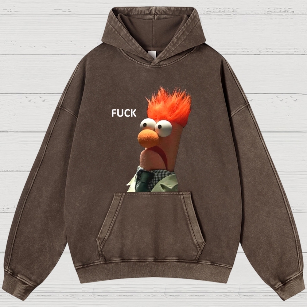 "FUCK" Beaker Meme Washed Hoodies