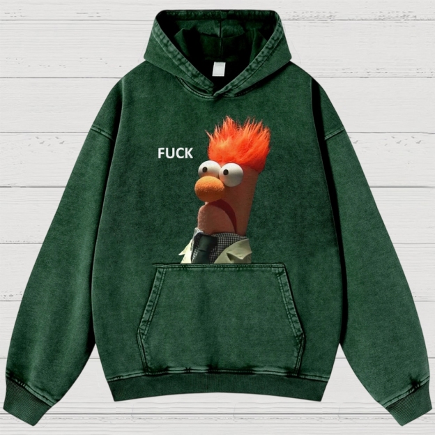"FUCK" Beaker Meme Washed Hoodies