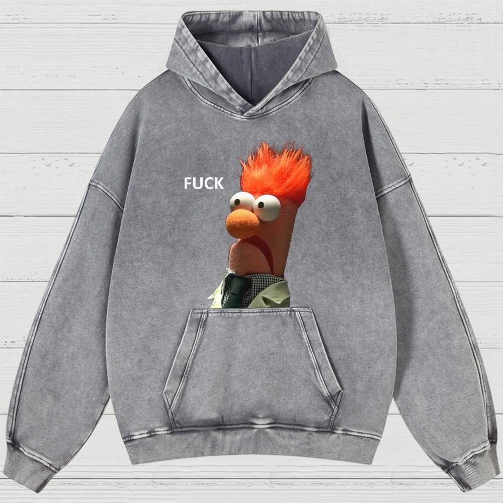 "FUCK" Beaker Meme Washed Hoodies