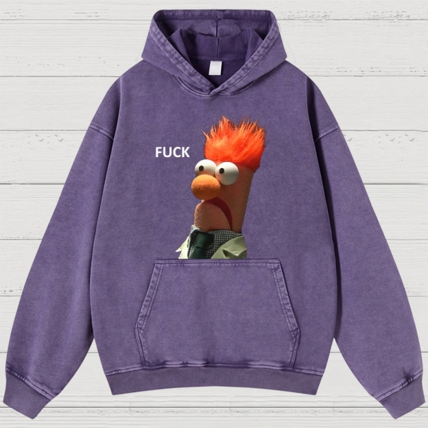 "FUCK" Beaker Meme Washed Hoodies