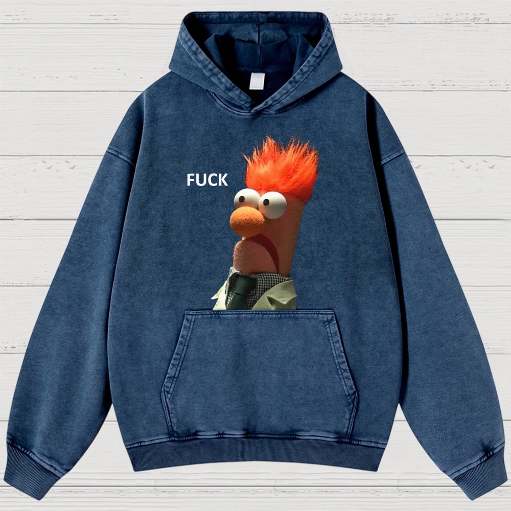 "FUCK" Beaker Meme Washed Hoodies