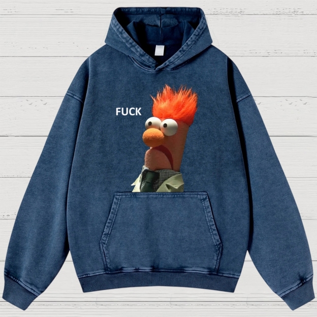 "FUCK" Beaker Meme Washed Hoodies