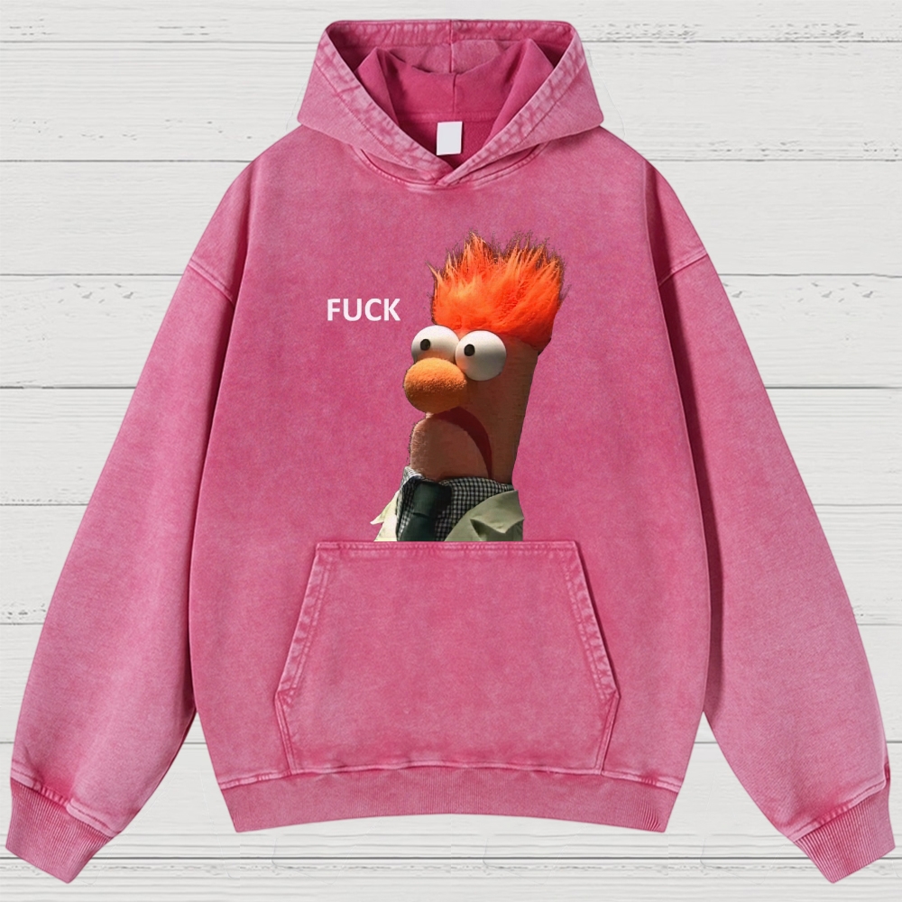 "FUCK" Beaker Meme Washed Hoodies