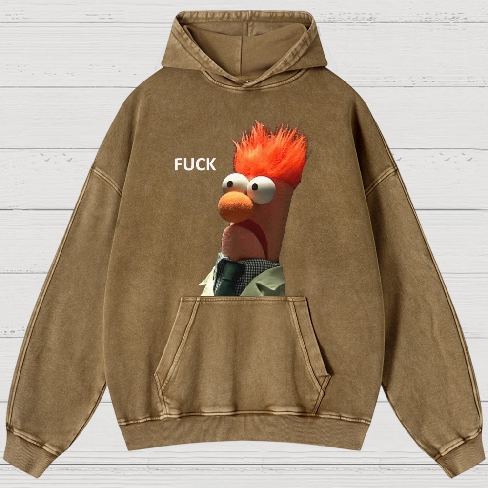 "FUCK" Beaker Meme Washed Hoodies