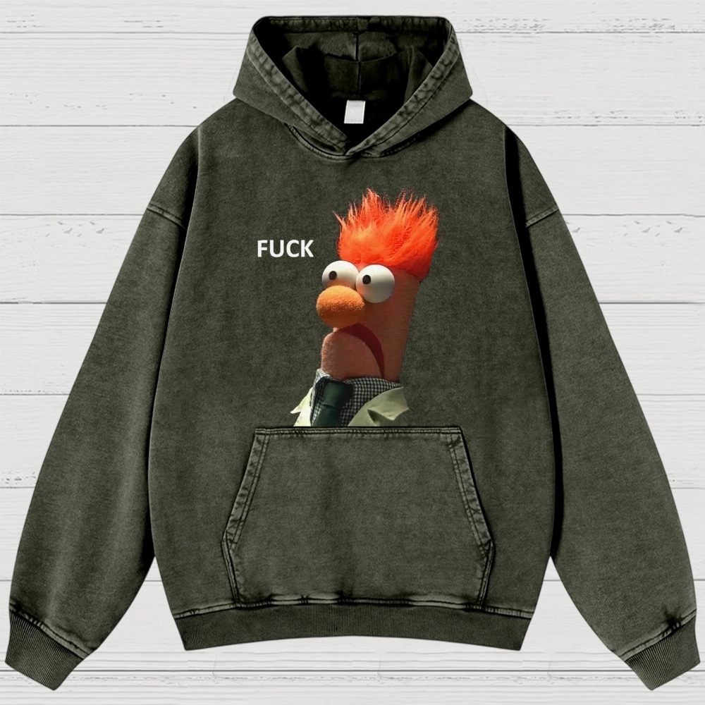 "FUCK" Beaker Meme Washed Hoodies