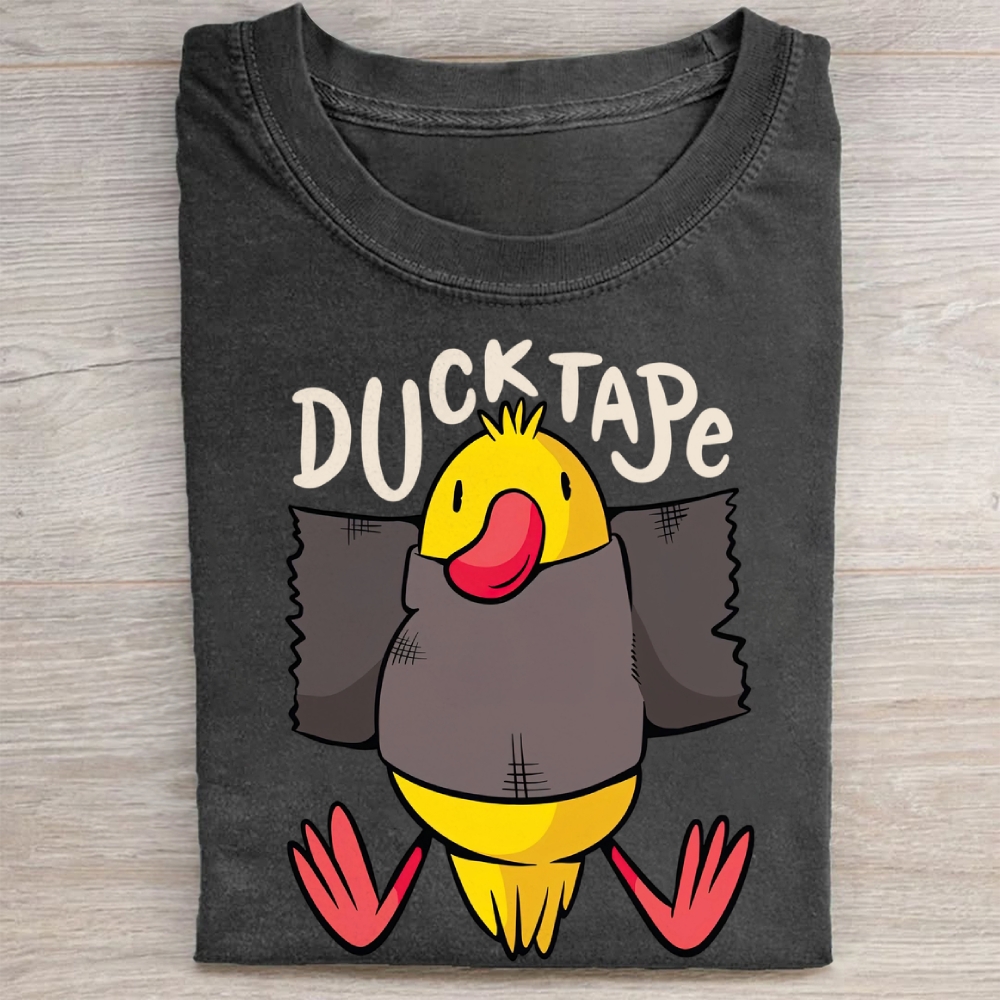 Funny Duck Pun Graphic  Washed Tee 
