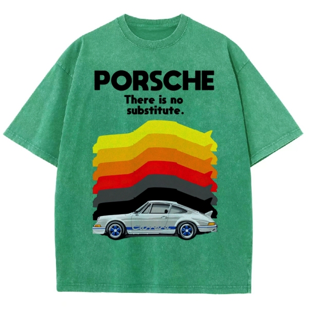 Vintage Sports Car Graphic Washed T-Shirt 