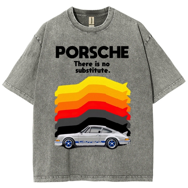 Vintage Sports Car Graphic Washed T-Shirt 