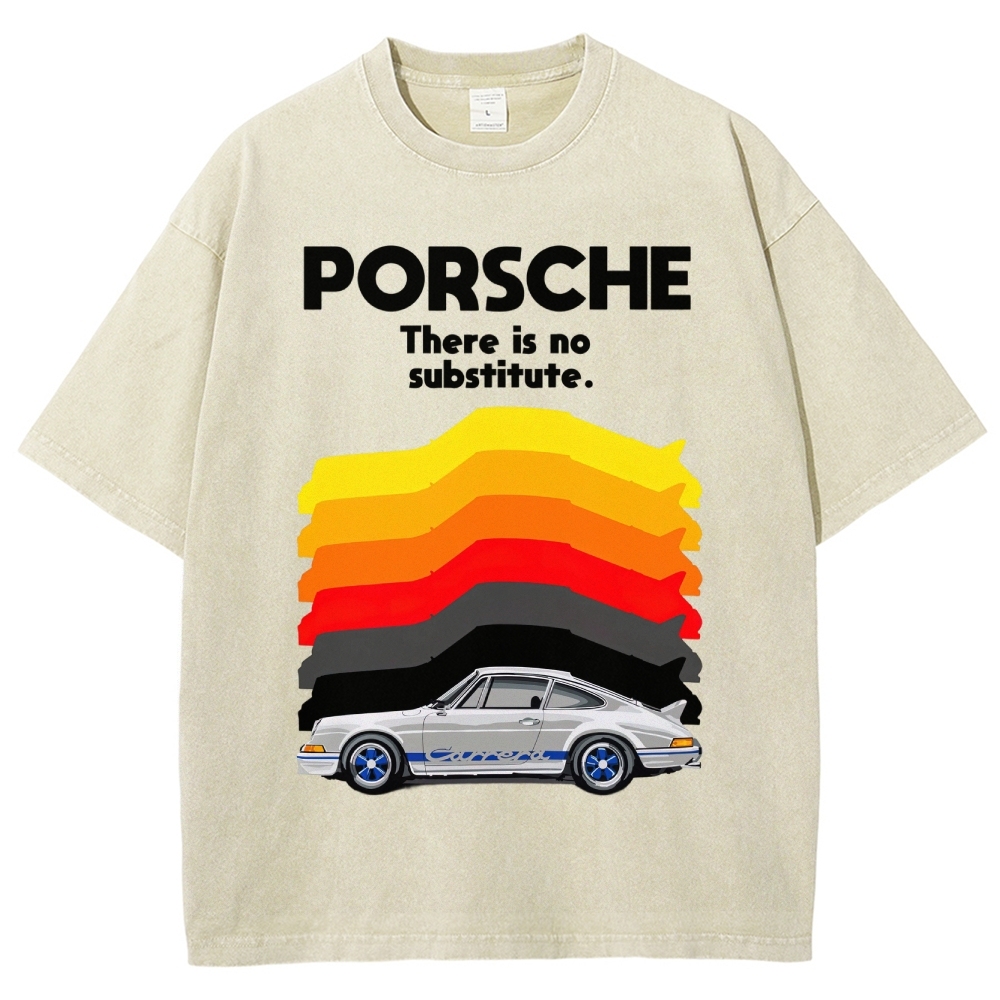 Vintage Sports Car Graphic Washed T-Shirt 