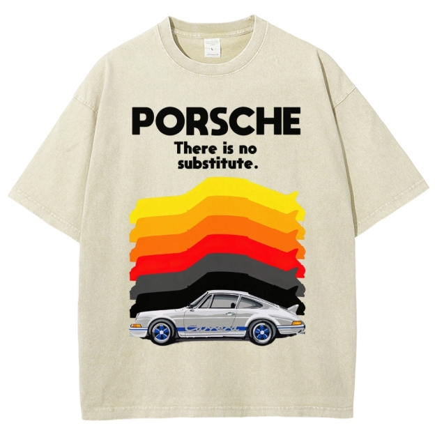 Vintage Sports Car Graphic Washed T-Shirt 
