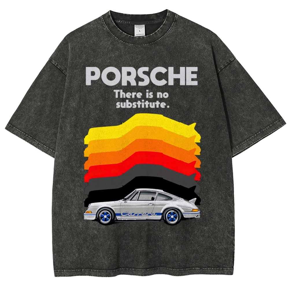 Vintage Sports Car Graphic Washed T-Shirt 