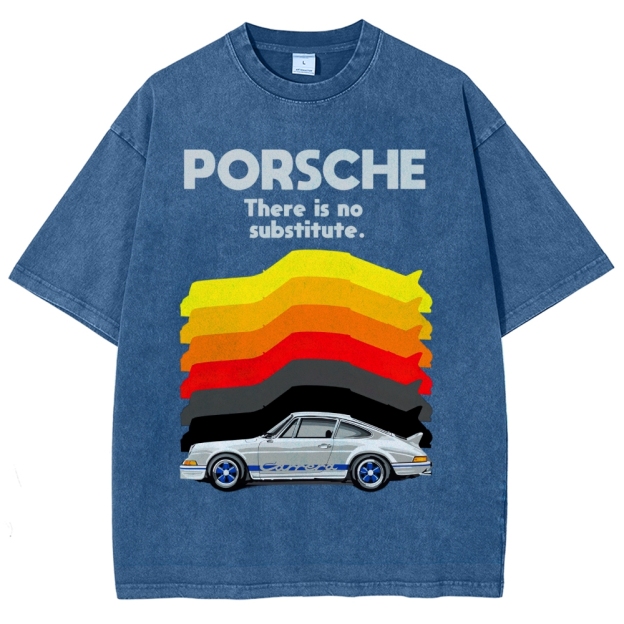 Vintage Sports Car Graphic Washed T-Shirt 