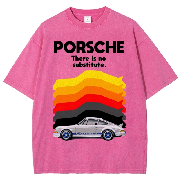 Vintage Sports Car Graphic Washed T-Shirt 