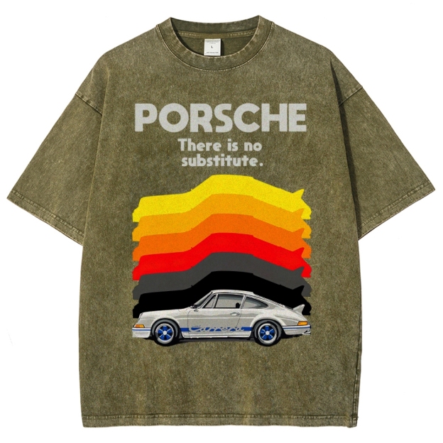 Vintage Sports Car Graphic Washed T-Shirt 