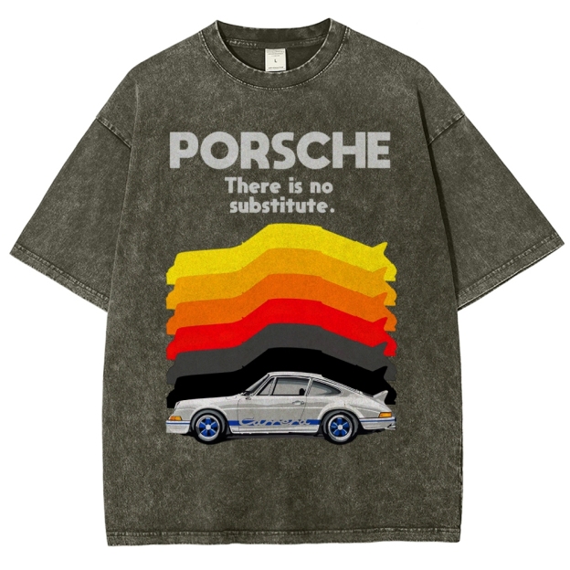 Vintage Sports Car Graphic Washed T-Shirt 