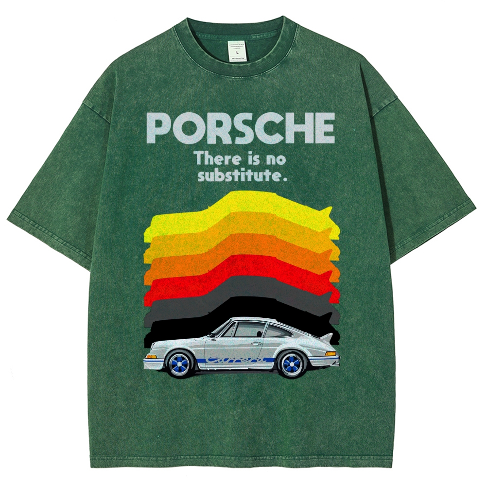 Vintage Sports Car Graphic Washed T-Shirt 