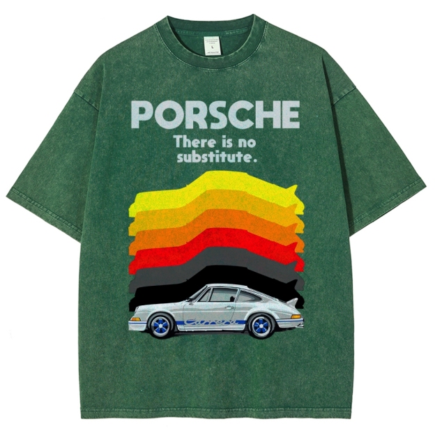 Vintage Sports Car Graphic Washed T-Shirt 