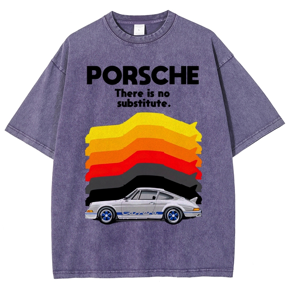 Vintage Sports Car Graphic Washed T-Shirt 