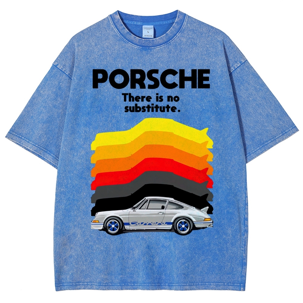Vintage Sports Car Graphic Washed T-Shirt 