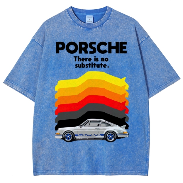 Vintage Sports Car Graphic Washed T-Shirt 