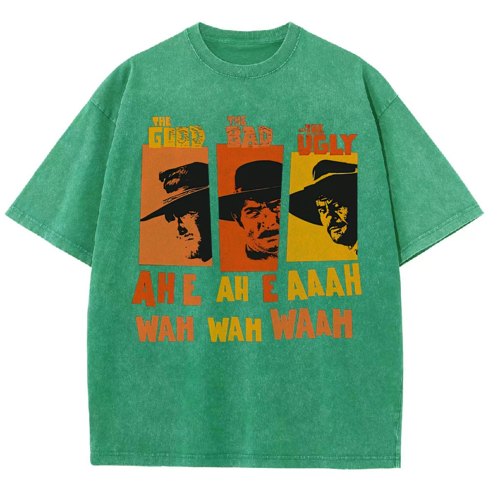 "The Good The Bad The Ugly" Western Theme Washed T-Shirt