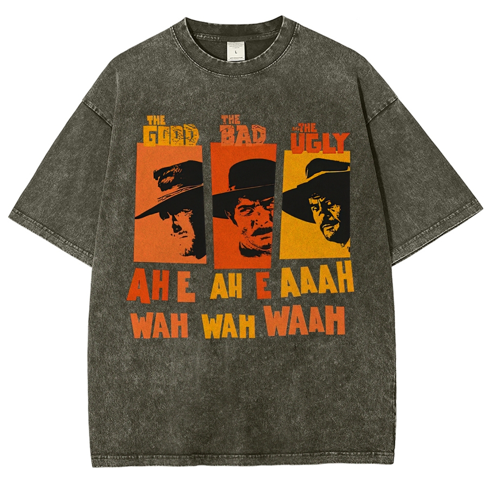 "The Good The Bad The Ugly" Western Theme Washed T-Shirt