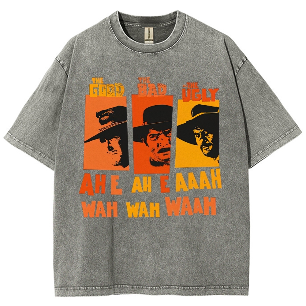 "The Good The Bad The Ugly" Western Theme Washed T-Shirt