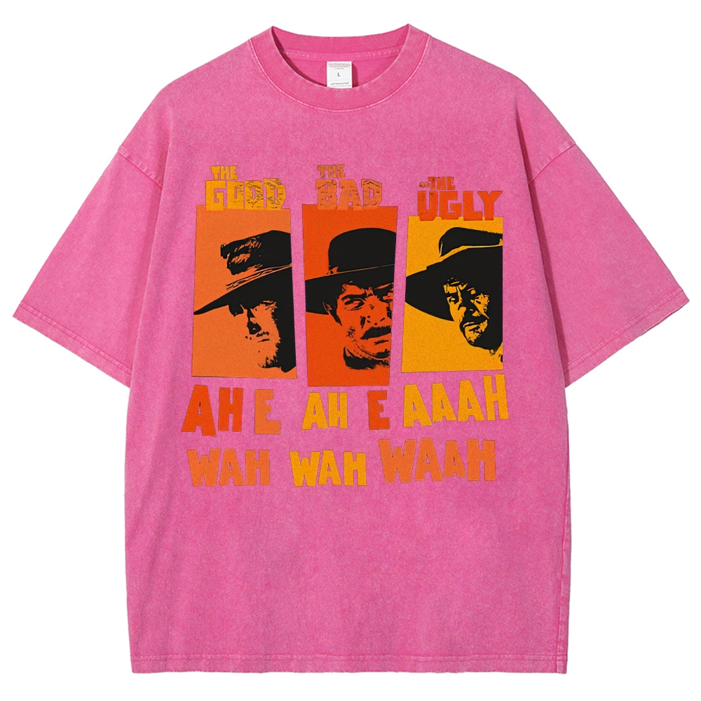 "The Good The Bad The Ugly" Western Theme Washed T-Shirt